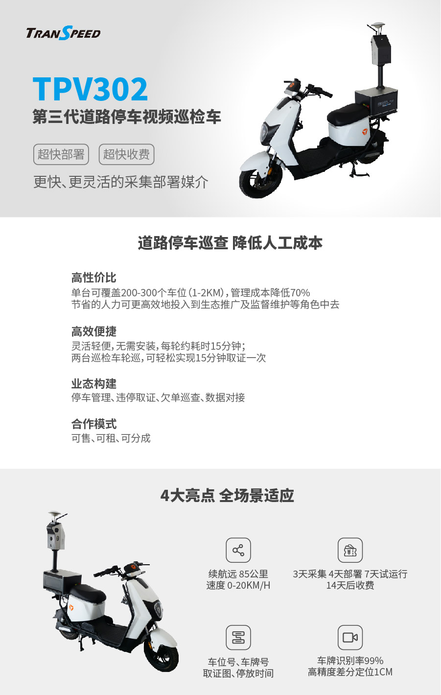 TPV302第三代道路停車視頻巡檢車