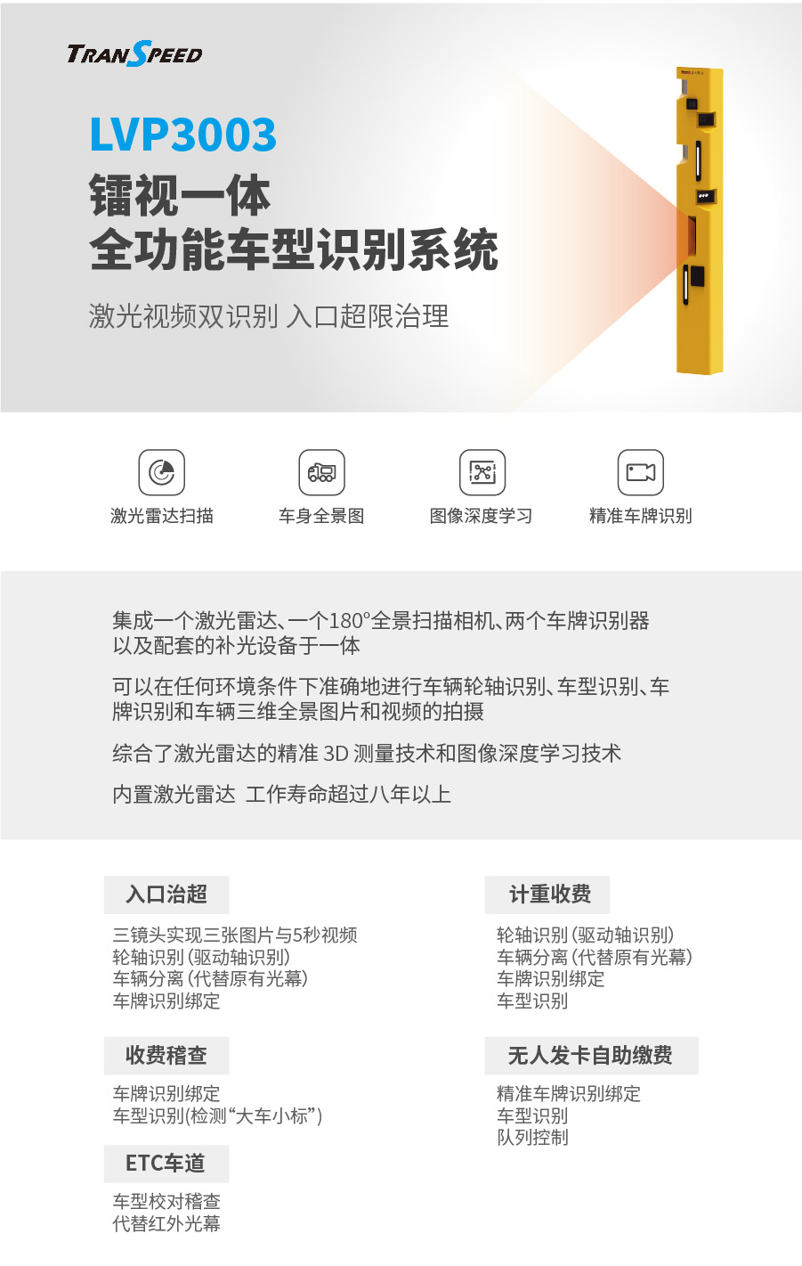 鐳視一體全功能車型識(shí)別系統(tǒng)